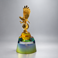 Trophée en cristal Aigle Doré, étanche, poli, gravure personnalisée, reconnaissance d'excellence en matière de leadership et de performance d'entreprise