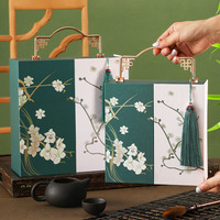 Nouvelle boîte cadeau de style chinois, boîte d'emballage portable de haute qualité en vert, boîte rétro exquise à poignée pour cadeaux souvenirs
