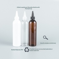 Bouteilles en PET vides de 250 ml à épaule ronde avec bouchon à bec pointu pour emballage cosmétique de sérums, lotions et hydrolats – Vente en gros