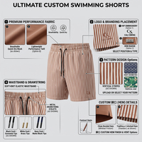 Shorts de bain pour hommes à séchage rapide, motif rayé, logo imprimé, style sportif, pour l'été, personnalisables, vente en gros directe usine