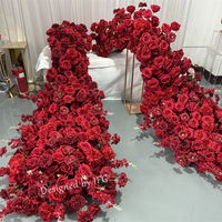 IFG kunden spezifischer künstlicher seiden roter Wasserfall-Blumen läufer für Hochzeits tisch dekoration