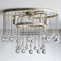 Plafonnier encastré en cristal pour la décoration intérieure Plafonnier rond moderne de luxe pour restaurant Plafonnier LED