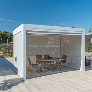 Pérgola Moderna de Aleación de Aluminio Blanca Impermeable para Terraza, Gazebo con Laterales, Persianas Enrollables con Control Remoto para Jardín, Patio Exterior - Product Image 2