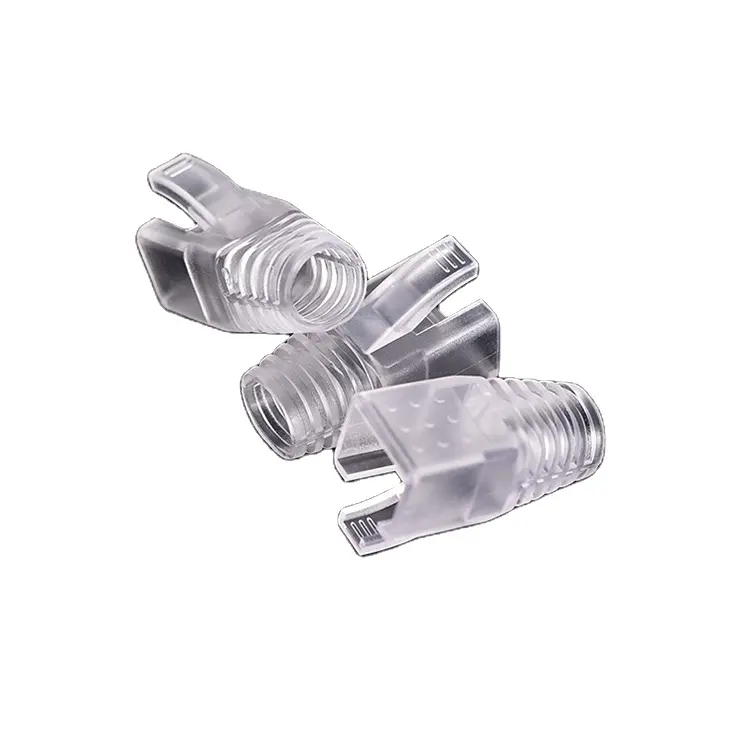Gummi transparente PVC-Kabels tiefel rj45-Stecker 8p8c-Stecker cat5e cat6 Cat7 rj45-Stecker