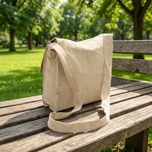 Bolsa de Mensajero Grande de Lona de Algodón Resistente y de Alta Calidad para Hombre y Mujer, Color Beige, Bandolera, Casual, para Uso Diario, Viajes, Ligera - Product Image 4