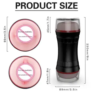 Male Sex Toys Airplane Cups Masturbation Cups Adult Toys Made Silicone Material Easy Clean Double-Headed Oral Sex Model - Product Image 2