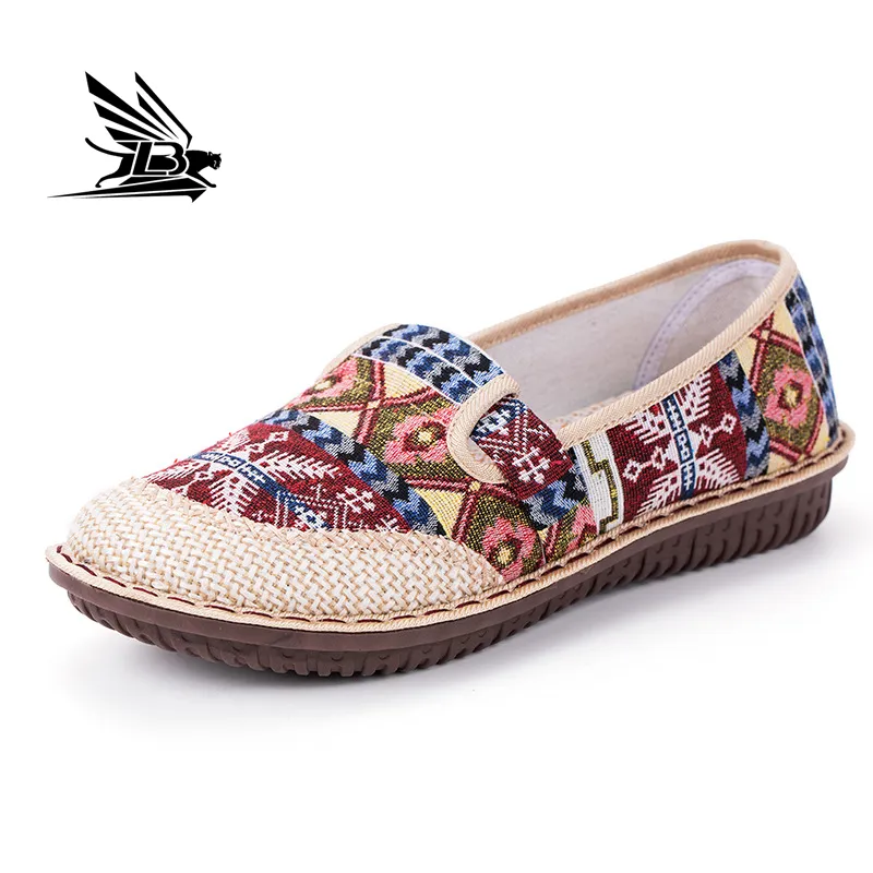 Scarpe alla moda estive scarpe casual scarpe basse da donna pantofole in lino lavorato a maglia