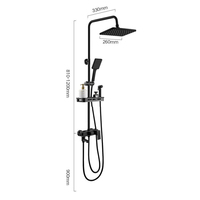 Ensemble de douche complet pour salle de bain, design Ferme, avec jet pluie doux, mitigeur monocommande, finition acier inoxydable, pour appartements et hôtels