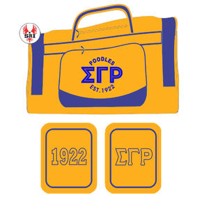 Bolsa de Lona de Poliéster Bordada con el Símbolo de la Hermandad Sigma Gamma Rho para Mujer |   Bolsa de Lona Personalizada Bordada de la Hermandad SGRho para Damas - Product Image 1