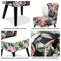 Chaise de salle à manger en tissu imprimé de luxe CARLFORD, motif oriental vintage, chaise d'appoint élégante avec pieds noirs, OEM personnalisé