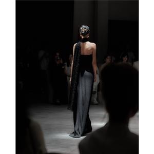 Vestidos Más Vendidos para Mujer, ODM CORINNE, Vestido Elegante de Encaje, Largo Maxi, 86% Lana, 14% Poliamida, Sin Mangas, Color Blanco - Product Image 2