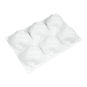 Moldes de silicona 3D con forma de manzana de 6 cavidades para helados, chocolate, mousse y pasteles, ideales para repostería y panadería. - Product Image 5