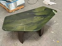 Table basse de luxe en pierre vert mousse, forme irrégulière, table à thé en marbre naturel, table d'appoint pour canapé, pour la décoration de villa et d'appartement