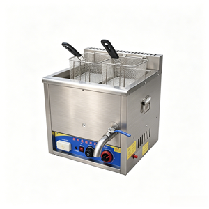 Friteuse à gaz commerciale TenFun en acier inoxydable avec panier et contrôle thermostatique pour poulet frit, frites et snack-bars - Product Image 6