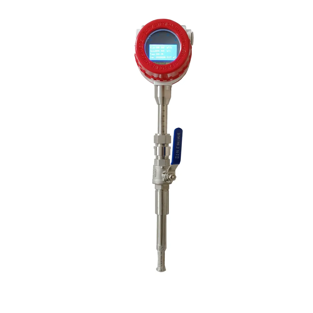 Het Plug-In Type Gecomprimeerde Thermische Gasmassadebietmeter Thermische Dispersie Type Stroommeter Voor Aardgas, Lucht, Zuurstof