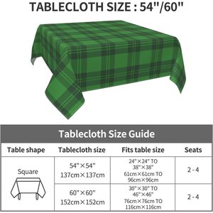 4th of July 55x55 Inch Square <b>Tablecloth</b> <b>Red</b> Blue White Buffalo Plaid Checked Polyester Cloth for Home Decor and Hotel Use - Product Image 5