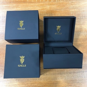 Wholesale Watch Box Luxury Black Leather Cardboard High Quality Custom Logo Square Watch Packing Box