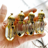 Botol Parfum Oud Arab Mewah 3ml 6ml Kosong Mini untuk Perjalanan, Botol Parfum Kaca dengan Roller dan Tutup Ulir