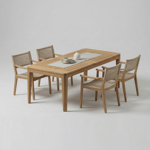 Modern Scandinavian Wooden <b>Dining</b> <b>Table</b> Set Bale Brand Rectangle <b>4</b> Seater Stable Design Home Furniture No Assembly Required - Product Image 1