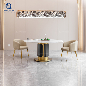 Karois — ensemble de table de salle à manger, glam, personnalisé, de 4 à 14 places, en acier inoxydable - Product Image 3