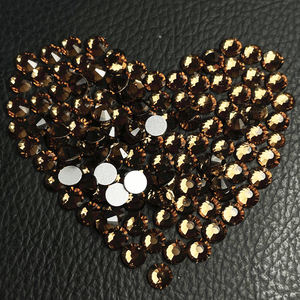 Yantuo grosir kaca Topaz ramah lingkungan berlian imitasi pipih kristal SS3-SS30 asap untuk Dekorasi seni kuku - Product Image 3