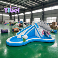 Château gonflable 5*6m avec toboggan et piscine, équipement de divertissement intérieur, maison de saut pour enfants et adultes