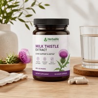 Extrait de Chardon-Marie en Poudre de Qualité Alimentaire Naturelle 80% Silimarine Emballé Sous Vide pour la Santé du Foie