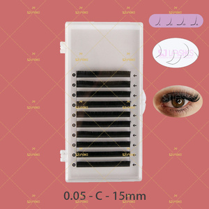 Extension <span class=keywords><strong>Cils</strong></span> Lash Trays Extensions <span class=keywords><strong>Cils</strong></span> en soie naturelle 0.15mm d'épaisseur Matériaux coréens doux Modèle facile CC/BC/CD - Product Image 1