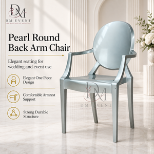 Elegante Silla de Resina Plateada de una Pieza con Respaldo Ovalado para Bodas, Banquetes y Eventos, Proveedor Mayorista de Fábrica - Product Image 2