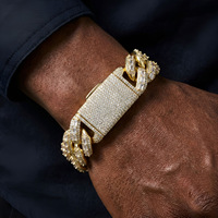 Nouveau Collier Chaîne Cubaine Bling 25mm en Laiton avec Zircons Cubiques Incrustés, Bijoux Hip Hop Iced Out, Vente en Gros 2026