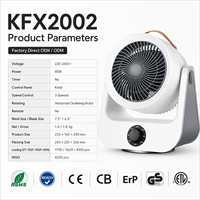 Ventilateur de table polyvalent blanc et argenté de style européen avec logo personnalisé et humidification pour le travail et le salon