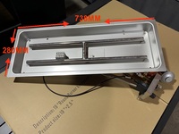 Système de kit de brûleur de foyer à gaz rectangulaire en acier inoxydable de 77 cm