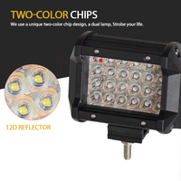 Barre de travail LED pour voiture à haute luminosité, faisceau large à 4 rangées, 4 pouces, double couleur, stroboscopique, pour tout-terrain, Talon 1000R, UTV, 4x4, marine