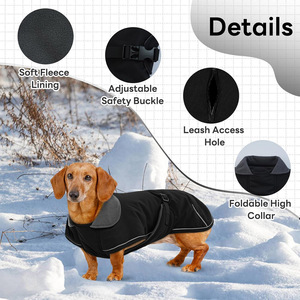 Qiqu personalizado nuevo diseñador Dachshund chaqueta de invierno para perros abrigo de lana de poliéster reflectante <span class=keywords><strong>impermeable</strong></span> reflectante <span class=keywords><strong>perro</strong></span> <span class=keywords><strong>salchicha</strong></span> - Product Image 2