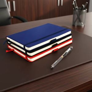 Carnet en cuir A4 A5 A6 personnalisé avec pages intérieures, reliure et sangle élastique, couverture en PU – Cadeau promotionnel - Product Image 4