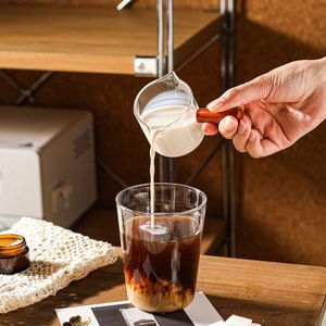 Taza Medidora de Espresso de Vidrio Ecológica con Asa de Madera, Utensilios para Café y Té, Venta al Por Mayor - Product Image 2