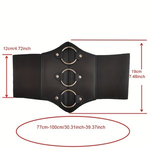 Cinturón decorativo para mujer Versátil <span class=keywords><strong>Palacio</strong></span> Retro Cintura Negro brillante Cinturón ancho Punk PU Cuero Cintura y conjunto <span class=keywords><strong>de</strong></span> protector <span class=keywords><strong>de</strong></span> brazo - Product Image 2