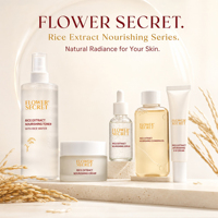 Flower Secret 5pcs Set Perawatan Wajah Ekstrak Beras Anti-Penuaan Pemutih - Pabrik OEM/ODM Label Pribadi Profesional