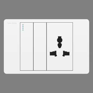 Prise murale américaine ignifuge en polycarbonate avec panneau tactile 10A 3 prises IP21 - Product Image 4