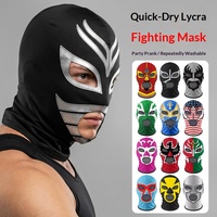 Masque de moto d'été compatible avec casque, motif Spider-Man, unisexe, en soie de lait, à trois trous, pour lutteur