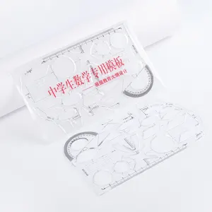 Regla de plástico recta transparente barata al por mayor de 12cm, plantilla matemática profesional para herramienta de medición escolar y de oficina - Product Image 1