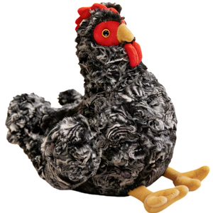 Juego de 2 Peluches de Gallina con Diseño Moteado, Pelaje Rizado, Cola Larga y Cola Corta, Regalo de Animales de Granja - Product Image 3