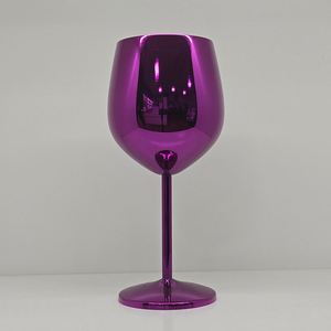 Gobelet en métal commercial KTV, logo personnalisé, coupe à cocktail, blanc mat, luminescent dans le noir, verre à vin en acier inoxydable - Product Image 1