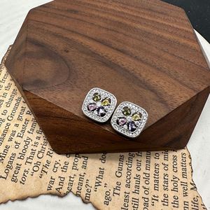 Vuông Micro Set Zircon pha lê nút sang trọng sinh thái thân thiện phong cách của phụ nữ áo cardigan Top Tay Áo mở cổ mở - Product Image 3