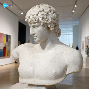Busto <span class=keywords><strong>de</strong></span> Mármol Tallado a Tamaño Real en Oferta, Busto Musical Blanco, Estilo Artístico Griego Romano, Estatua <span class=keywords><strong>de</strong></span> Busto <span class=keywords><strong>de</strong></span> Piedra para Decoración del Hogar - Product Image 1
