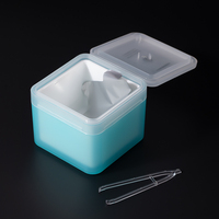 Boîte carrée personnalisable pour cotons démaquillants, pot à masques en coton avec couvercle rabattable et pince à épiler, conteneur pour cotons démaquillants – Offre Spéciale