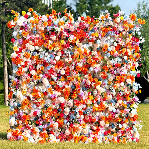 Factory Custom 8ft X 8ft Square Silk <strong>Artificial</strong> <strong>Flower</strong> <strong>Wall</strong>, Bulk Commercial <strong>Flower</strong> Backdrop for Wedding &amp; Event Stage - Product Image 5