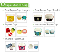Gobelets à yaourt triangulaires biodégradables personnalisés de qualité supérieure, à paroi simple, 130 ml, gobelets en papier de qualité alimentaire très vendus