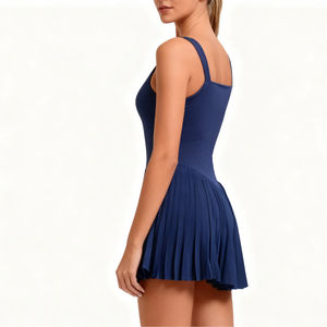 Стильное спортивное платье-тенниска Luckpanther без рукавов с расклешенным низом и встроенными шортами для женщин, коллекция 2026 - Product Image 3