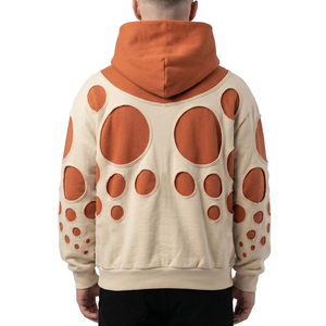 TOPSHOW Sweat à capuche personnalisé pour homme, 100% Coton épais, coupe courte, double couche, avec applique brodée style French Terry - Product Image 3